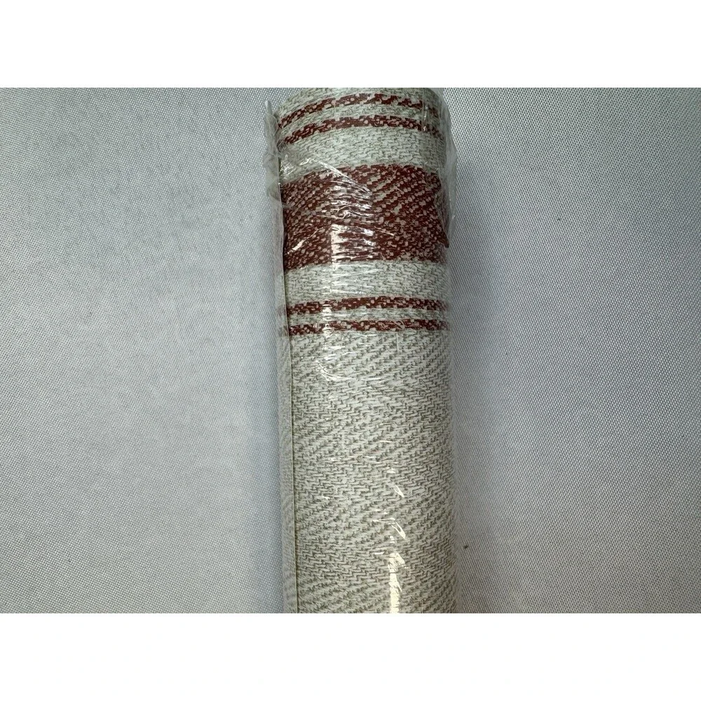 Linette Burnt Sienna Fabric Stripe Paper Pre-Pasted Wallpaper Roll 56.4 Sq. Ft.